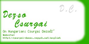 dezso csurgai business card